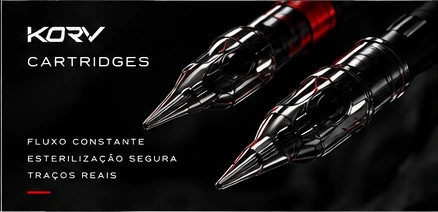 Cartuchos KORV em macro - detalhes de engenharia